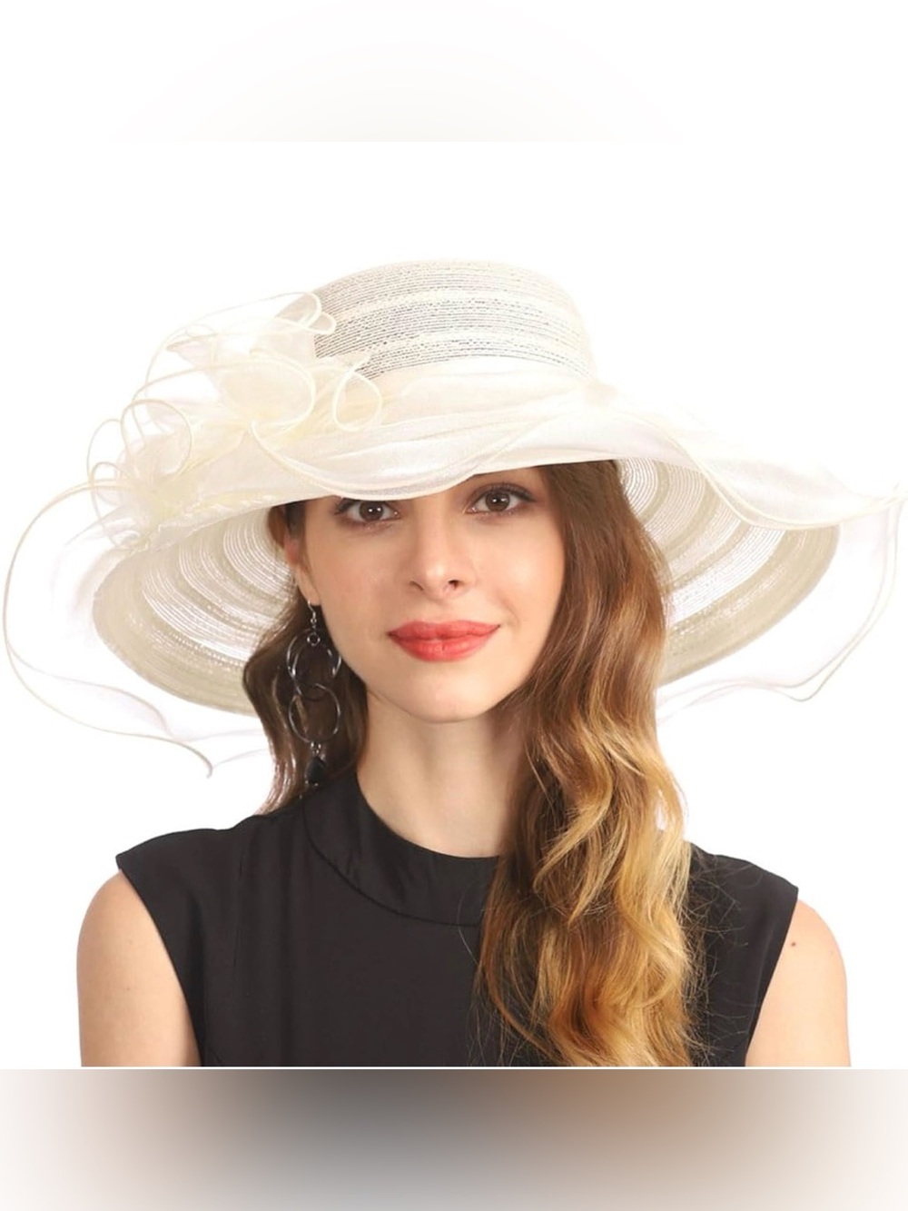 Forbusite Elegant Wide Brim Fancy Hat